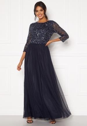 AngelEye Sequin Bodice Maxi Dress Navy L (UK14)