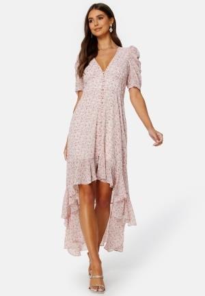 BUBBLEROOM Summer Luxe High-Low Midi Dress Pink / Floral 44