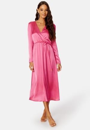 Bubbleroom Occasion Rae Satin Dress Pink 2XL