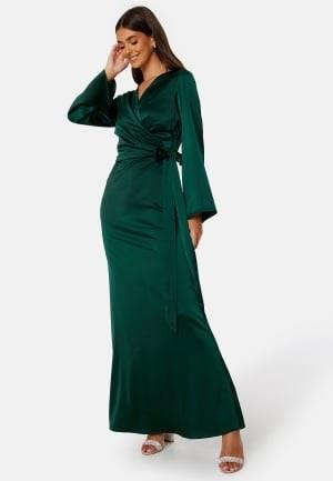 Bubbleroom Occasion Malia Satin Gown Dark green 34