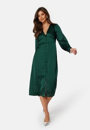 BUBBLEROOM Roberta Satin Dress Dark green 44