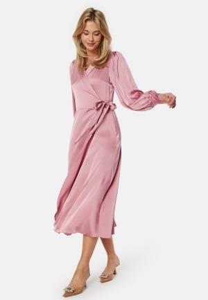 VILA Vienna Ravenna L/S Ankle Wrap Dress Pink 44