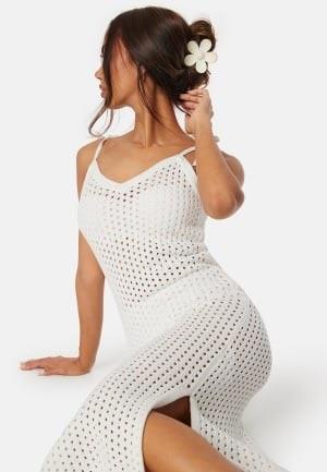 BUBBLEROOM Crochet Knitted Tie Strap Dress Offwhite S