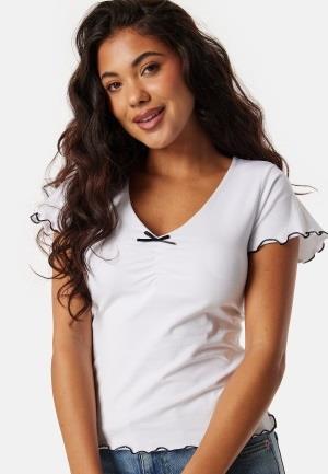 BUBBLEROOM Babylock Short Sleeve Top White L