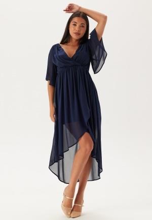 Bubbleroom Occasion Butterfly Sleeve High-Low Dress Dark blue 40