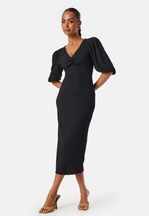 BUBBLEROOM Structure Puff Sleeve Dress Black L