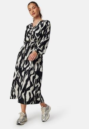 BUBBLEROOM V-neck Viscose L/S Dress Patterned M