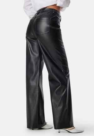 BUBBLEROOM Straight PU Trousers Black 44