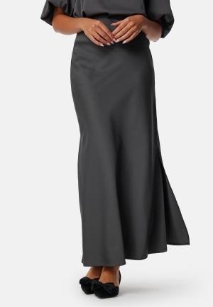 BUBBLEROOM Slit Satin Skirt Grey 42