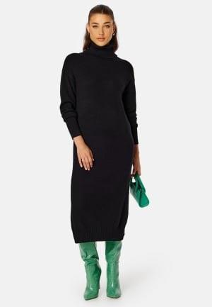 VILA Rill Roll Neck L/S Midi Dress Black XL