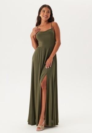 Bubbleroom Occasion Waterfall Soft Gown Khaki green XS