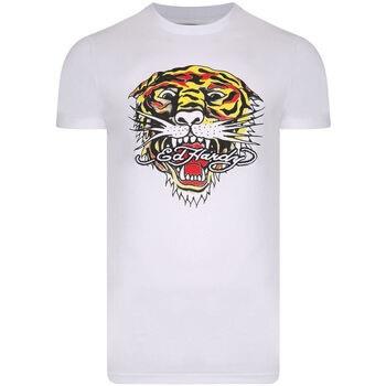 Lyhythihainen t-paita Ed Hardy  Tiger mouth graphic t-shirt white  EU ...