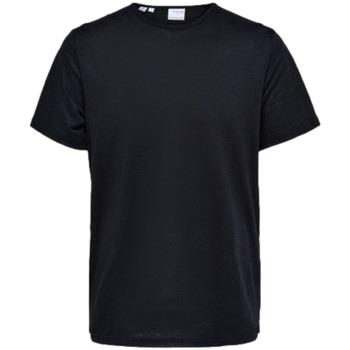 T-paidat & Poolot Selected  T-Shirt Bet Linen - Black  EU S