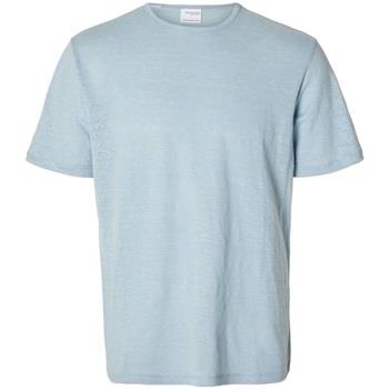 T-paidat & Poolot Selected  T-Shirt Bet Linen - Cashmere Blue  EU S