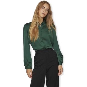 Paita Vila  Noos Ellette Satin Shirt L/S - Pineneedle  FR 34