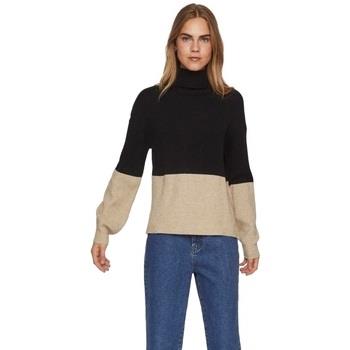 Neulepusero Vila  Noos Ril Blocking Knit L/S - Black/Natural Mel  EU S