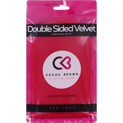Cocoa Brown Deluxe Double-Sided Tanning Mitt Pink Velvet