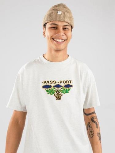 Pass Port Emblem Applique T-paita harmaa