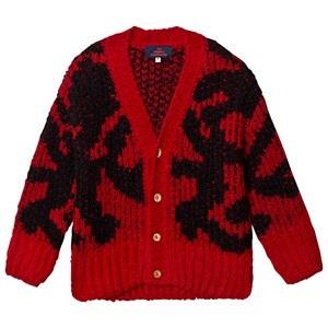 The Animals Observatory Arty Racoon Cardigan Red 3 Years
