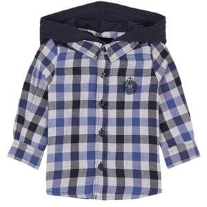 IKKS Checked Hooded Shirt Blue 12 Months