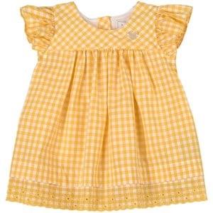 Monnalisa Gingham Dress Yellow 9 Months