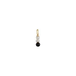 Design Letters Gold-plated Charm Black Agate One Size