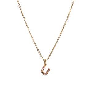 IA BON Initial Pendant Necklace Gold - U One Size