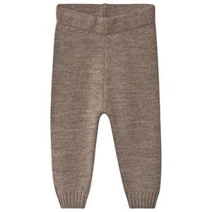 Little Jalo Knitted Baby Pants Wood Brown 68 cm