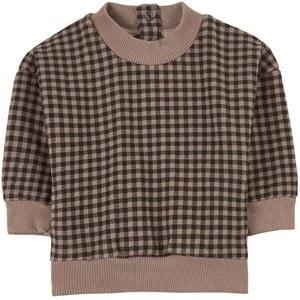 My Little Cozmo Plaid Baby Sweatshirt Taupe 6 Months