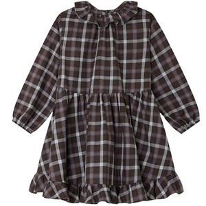Bonpoint Thays Checked Dress Chocolate 12 Years