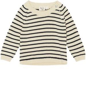 Flöss Faith Striped Knit Sweater Navy/Off-White 74 cm