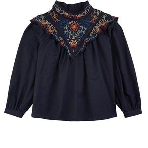 Chloé Floral Embroidered Blouse Navy 8 Years
