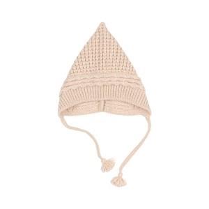 búho Knitted Baby Hat Cream 3-9 Months