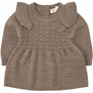 Little Jalo Knitted Dress Wood Brown 68 cm