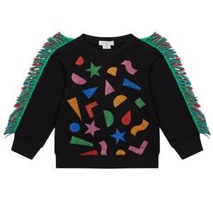 Stella McCartney Kids Sweatshirt With Glitter Print And Fringes Black ...