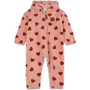 Kuling Northpole Recycled Heart Printed Fleece Coverall Woody Rose 80 ...