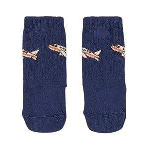Mini Rodini Socks With Non-slip Details Blue 13-15 (1-4 Months)