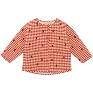 Flöss Molly Gingham Quilted Jacket Berry 86 cm