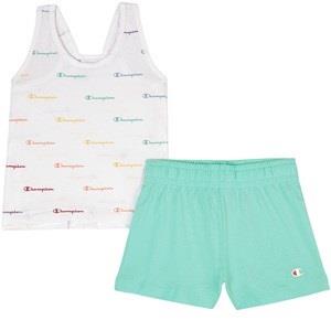 Champion Branded Tank Top And Shorts Set White 13-14 Years