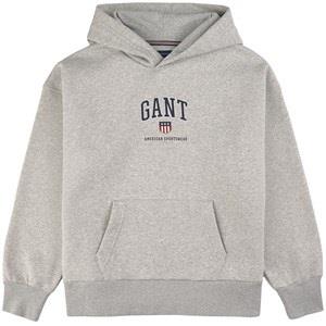 GANT Branded Graphic Hoodie Light Grey Melange