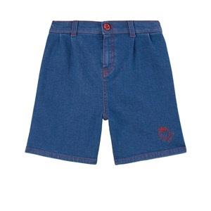 Gucci Strawberry Denim Shorts Blue