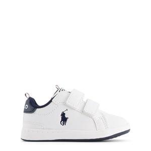 Ralph Lauren Heritage Court EZ Branded Sneakers White Smooth/Navy w/ N...