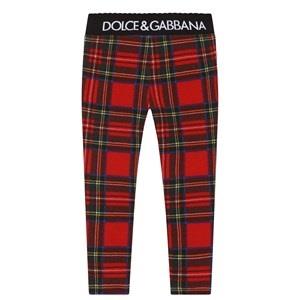 Dolce & Gabbana Plaid Leggings Red 12 Years