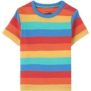 Frugi Favourite T-Shirt Rainbow Stripe 0-3 months