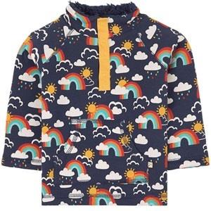 Frugi Rainbow Snuggle Fleece Sweater Navy 6-12 months