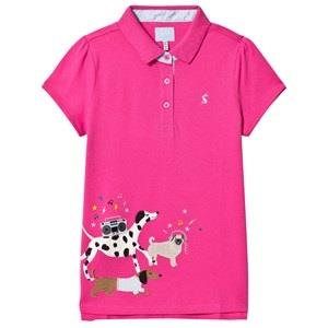 Joules Pink Moxie Party Dogs Applique Polo Top 1 year