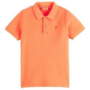 Scotch & Soda Branded Polo Shirt Neon Spicy Orange 6 Years