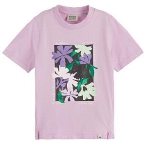 Scotch & Soda T-Shirt With Flower Print Orchid 4 Years
