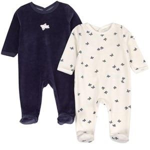 Absorba 2-Pack Footed Baby Bodies Navy