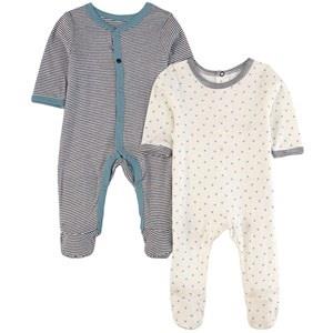 Absorba 2-Pack Footed Baby Body Blue 1 Month